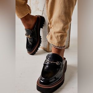 Sam Edelman Laurs Lug Sole Loafer Size 6.5 Black Chunky Y2K Leather